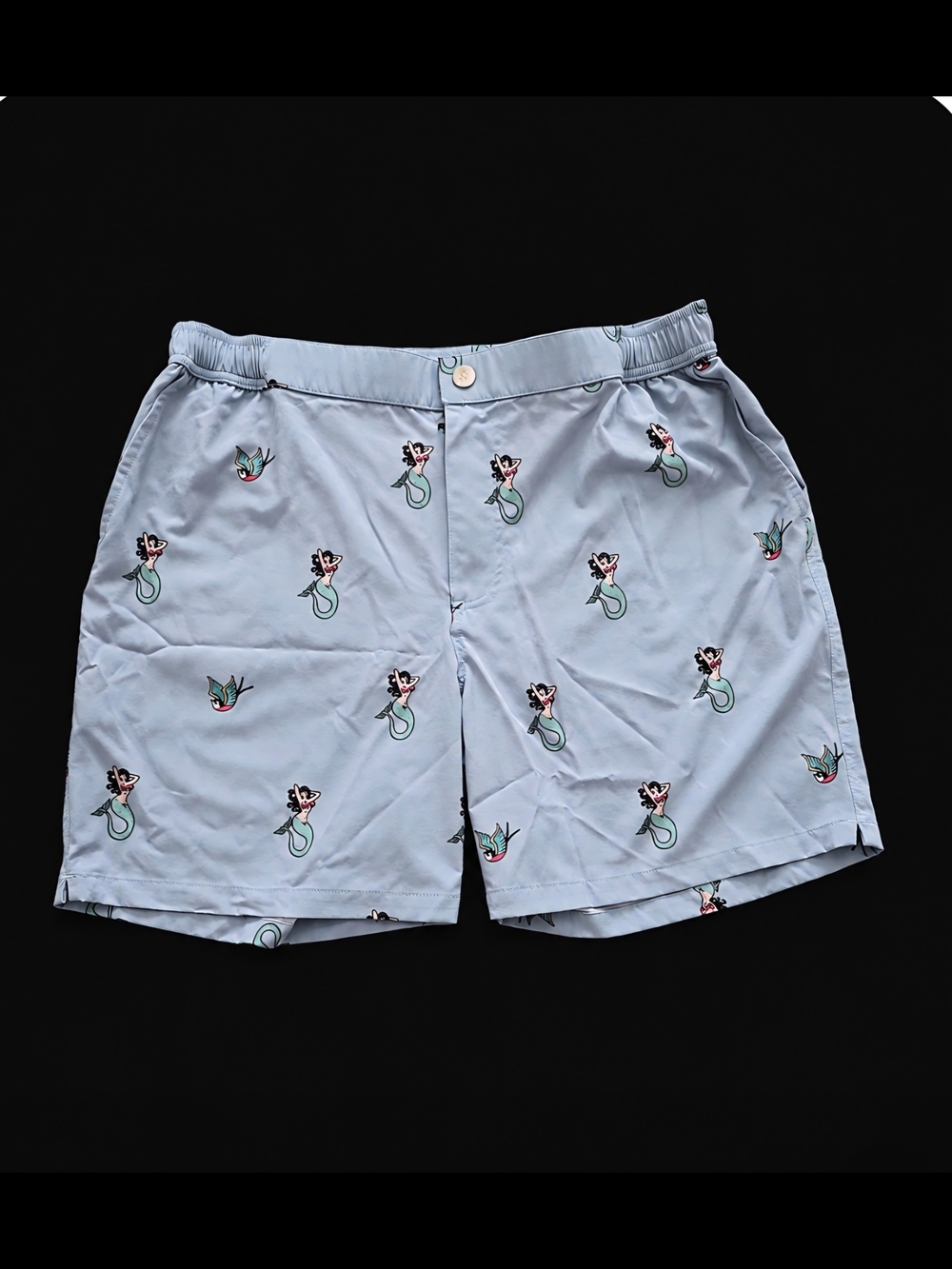 MOSMANN Austrailia Light Blue Mermaid-Print Swim Trunks